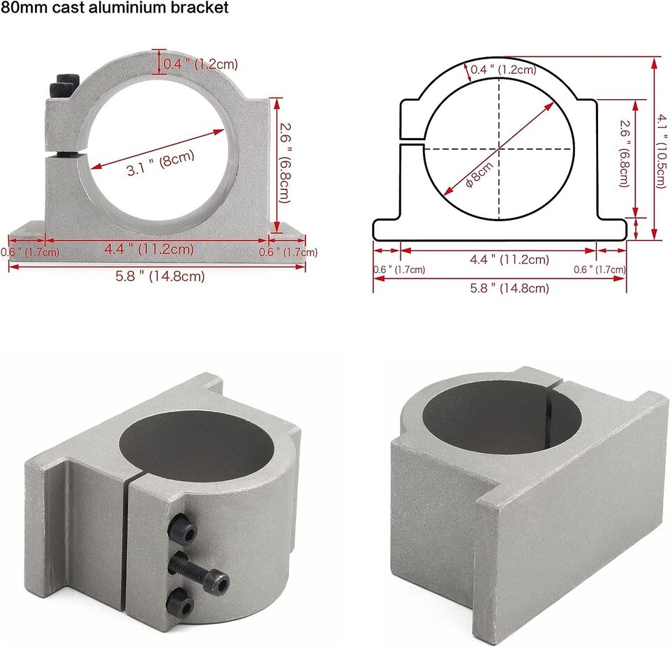 【EU/USA】2.2KW 220V 8A GDZ-80-2 - 2.2Kw Water Cooled Spindle Kit Vfd recension och pris