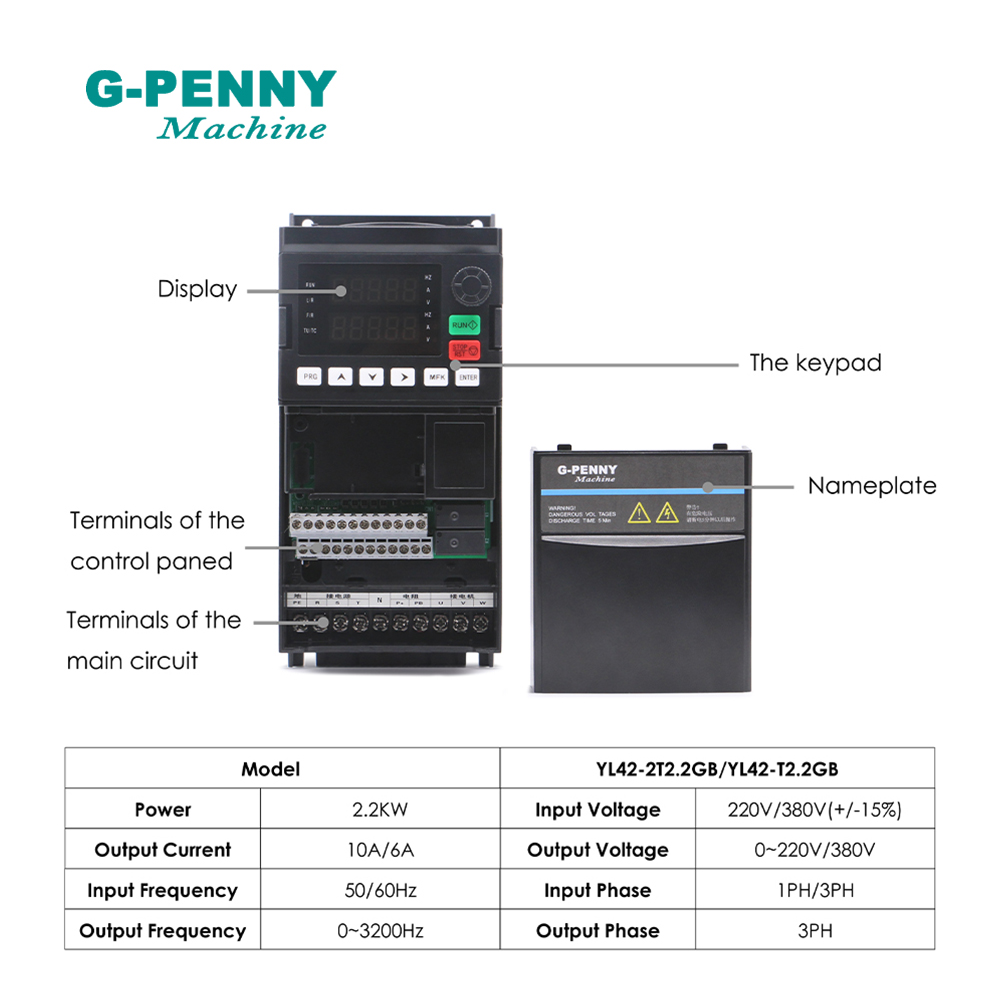 G-PENNY 2.2kw ER20 Water Coole - 2.2Kw Water Cooled Spindle Kit Vfd recension och pris